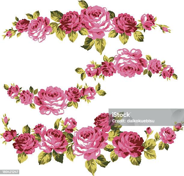 Enfeite De Rosa - Arte vetorial de stock e mais imagens de Rosa - Flor - Rosa - Flor, Adulto, Agulha - Parte de planta