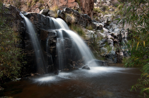 One of the main waterfalls at Seven Falls in the Catalina Mountains north of Tucson, Arizona.  This is one of the most popular hiking destinations in the area.