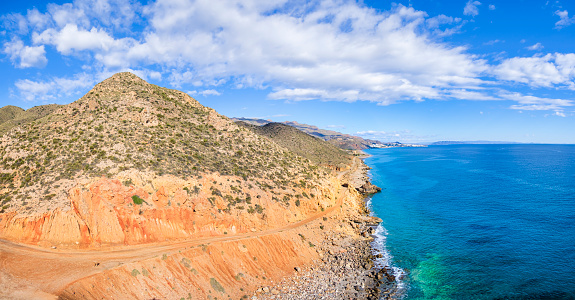Colorful rocks and clear waters in the south-eastern end of the province of Almería (6 shots stitched)