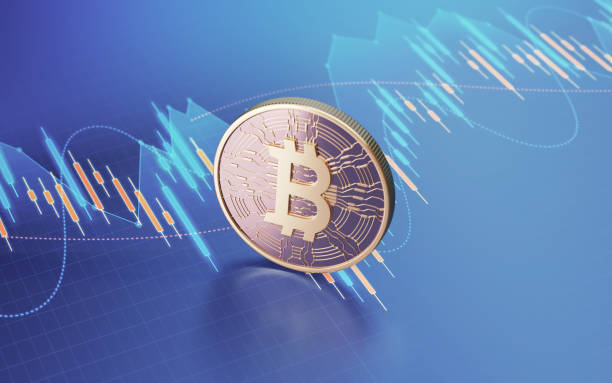istock Bitcoin sitting on Business and Financial and Technical Data Chart 1804230449