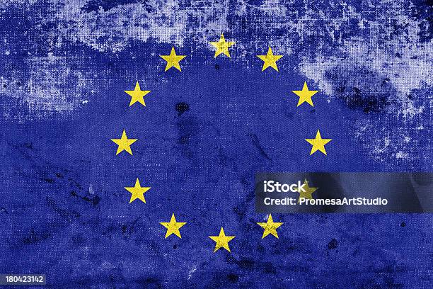 Grunge De Bandera De La Unión Europea Foto de stock y más banco de imágenes de Abstracto - Abstracto, Amarillo - Color, Anticuado
