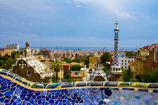 istock Barcelona Cityscape with wall 180423233