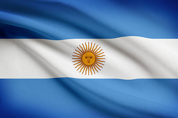istock Series of ruffled flags. Argentina. 180423572