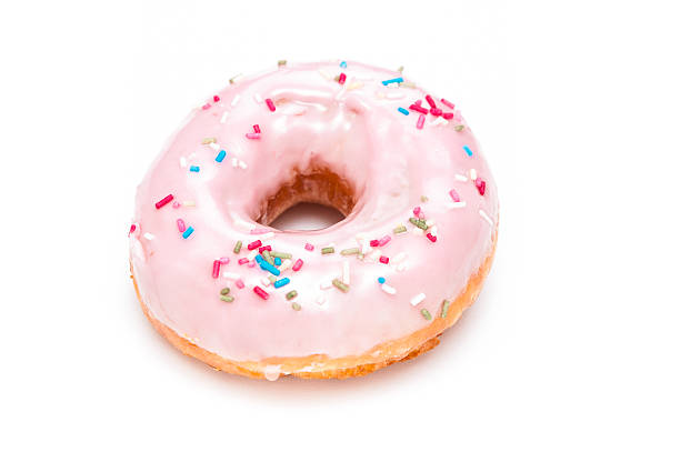istock Pink Delicious Donut Isolated on White Background 180424031