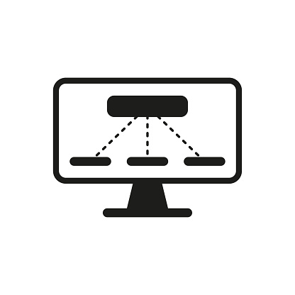 Hierarchy monitor icon. Vector illustration. EPS10.