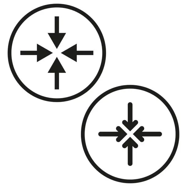 Vector illustration of Quadro collide arrows icon. Icon for web site. Vector illustration.