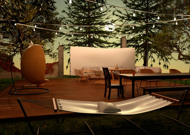 istock 3D Rendering Outdoor Patio Lounge 1804270443