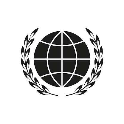 Global emblem icon. Vector illustration. EPS 10. Stock image.