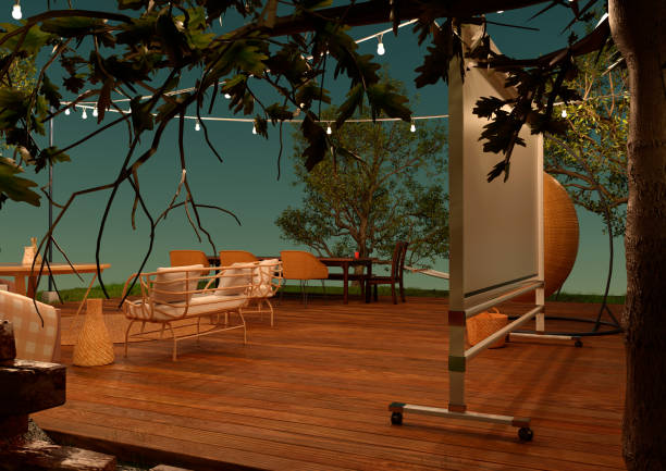 istock 3D Rendering Outdoor Patio Lounge 1804273042