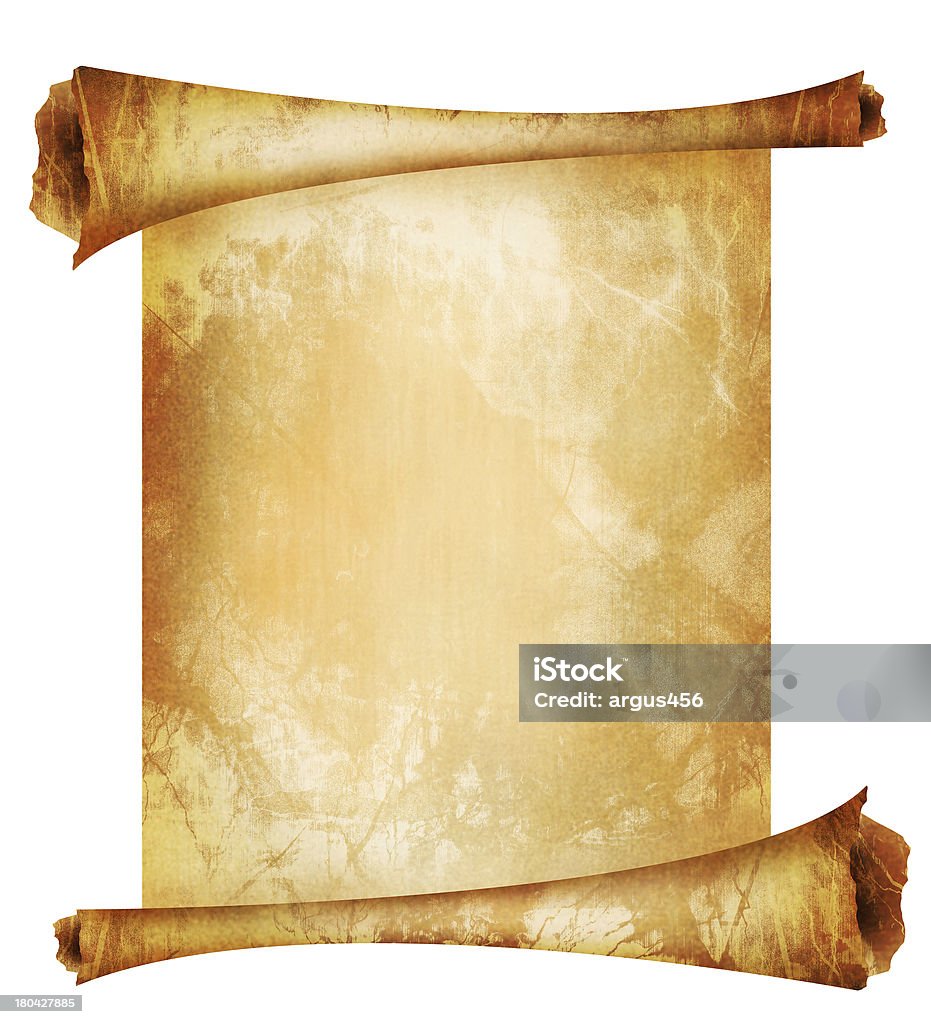 old paper scroll paper scroll isolated on a solid white background Legal System Stock Photo