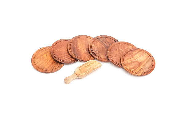istock Wooden glass coasters 180428359