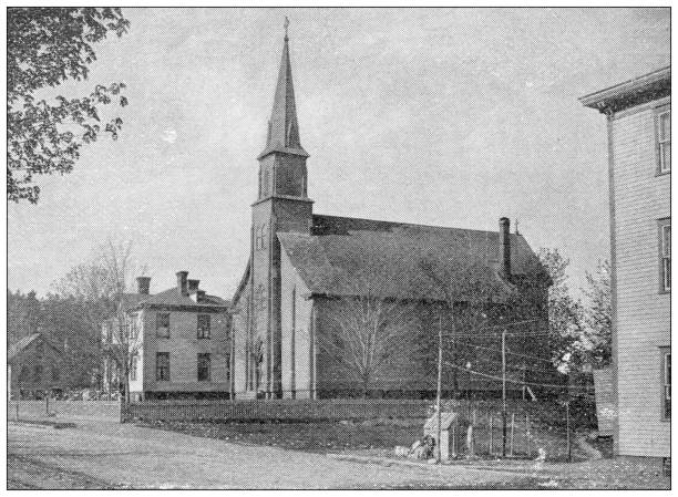 istock Antique image of Hampden County, Massachusetts: St Matthew's Church, Indian Orchard 1804283776