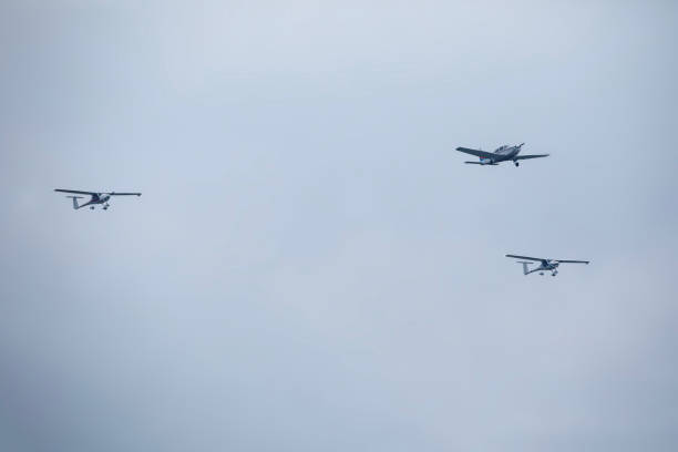 istock Propeller Airplanes Flying in Fleet 1804284291