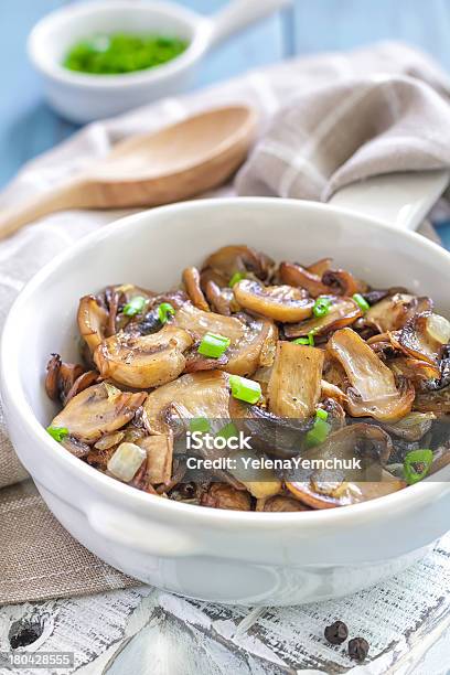 Fried Mushrooms Stock Photo - Download Image Now - Autumn, Bowl, Braised