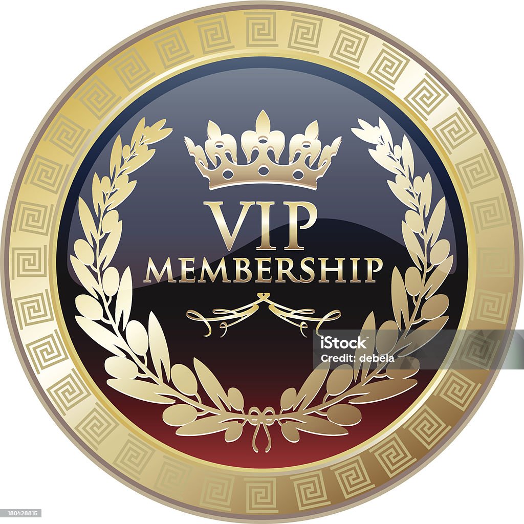 Iscrizione VIP Medaglia d'oro - arte vettoriale royalty-free di Gruppo organizzato