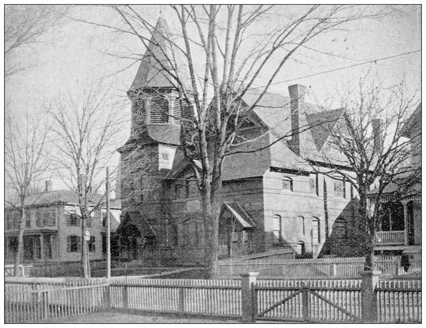 istock Antique image of Hampden County, Massachusetts: Methodist Church 1804300726