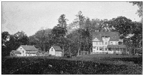 istock Antique image of Hampden County, Massachusetts: Residence of Mrs Samuel Blaisdell 1804312088