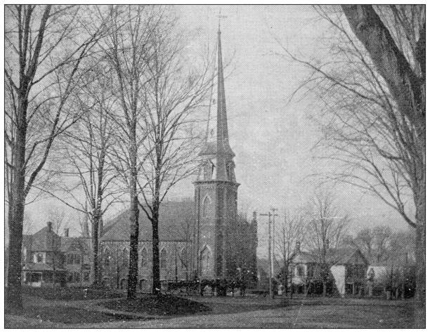 istock Antique image of Hampden County, Massachusetts: Baptist Church 1804314795