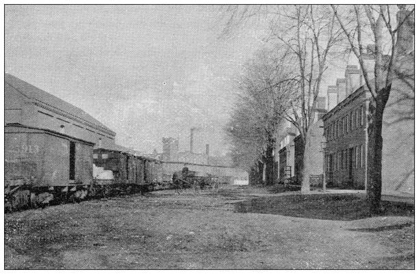 istock Antique image of Hampden County, Massachusetts: Near the train station 1804316951