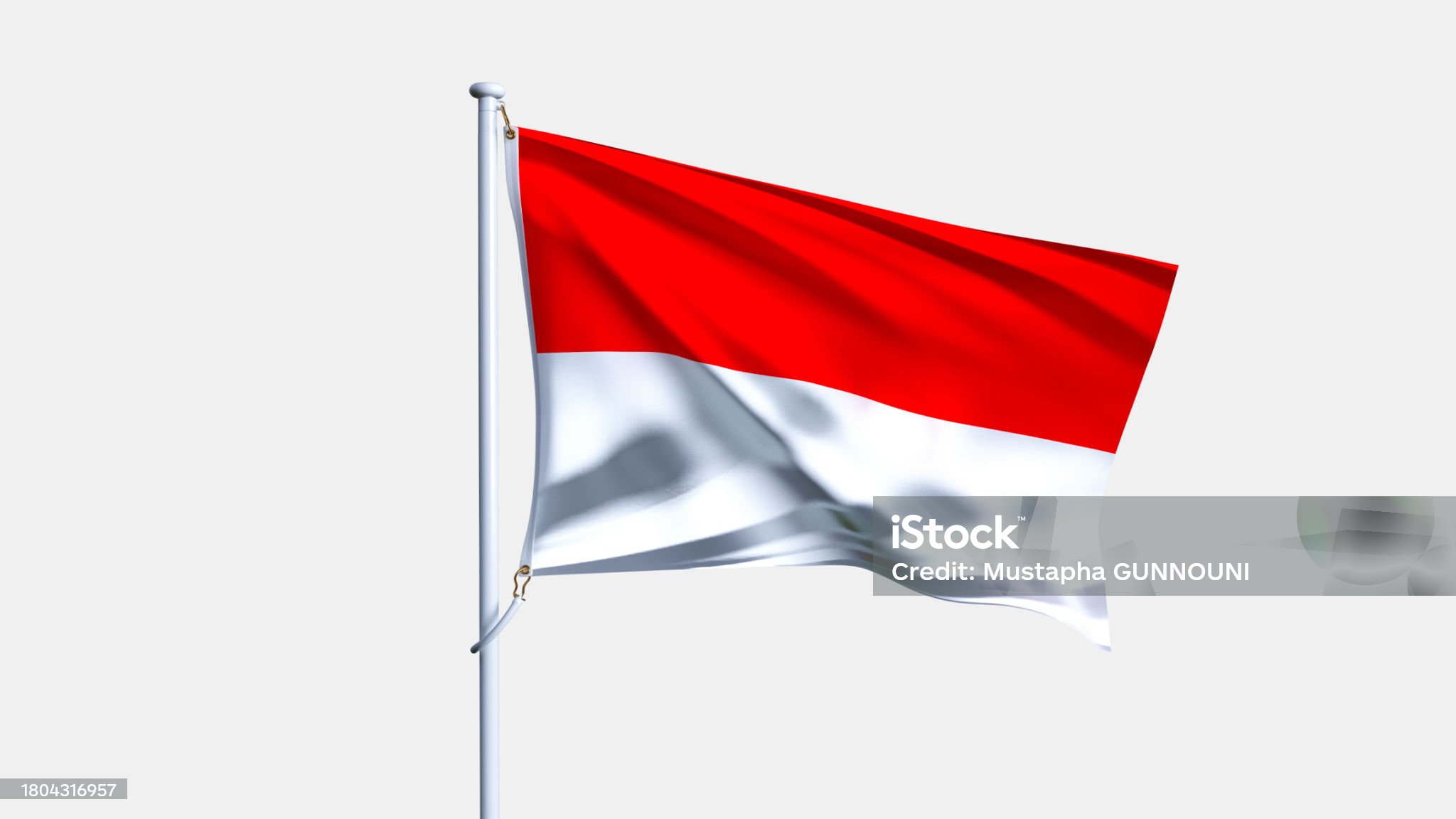 白い背景に隔離されたインドネシアの旗、インドネシアの旗を振る - お祝いのロイヤリティフリーストックフォト