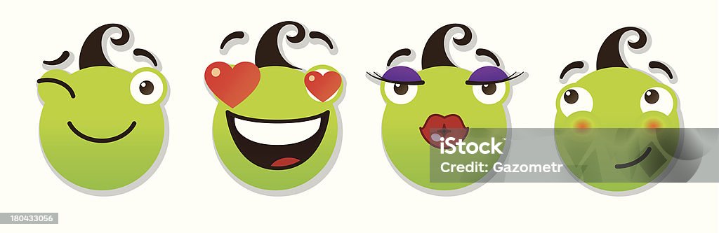 Mistura de irritação e tristeza smileys - Vetor de Alegria royalty-free