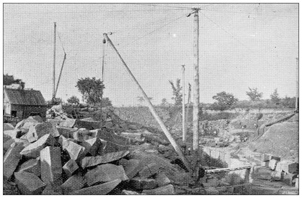 istock Antique image of Hampden County, Massachusetts: Brownstone quarry 1804332605