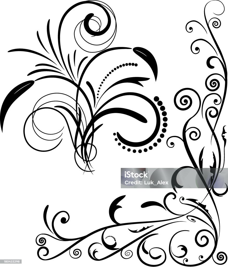 calligraphic Vintage conjunto de elementos. - Royalty-free Abstrato arte vetorial