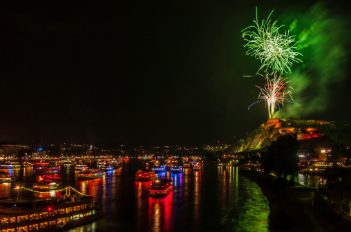 firework display of Rhine in Flames in Koblenz 2013