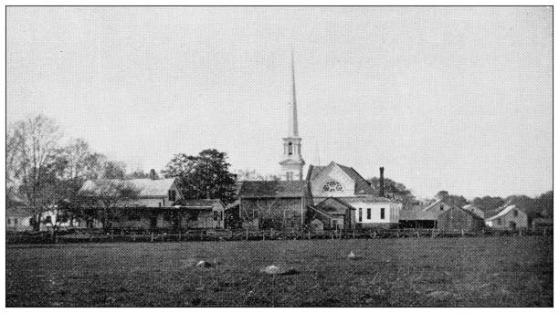 istock Antique image of Hampden County, Massachusetts: Congregational Church, Hampden 1804335307