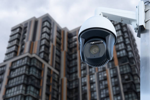 istock Modern urban surveillance systems. Residential access control. 1804346653