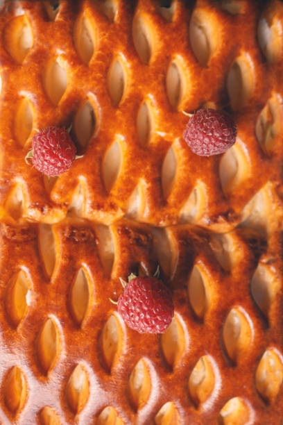 Traditional pastry pie with berries, top view. a wicker homemade pie is lying on a rustic table. thanksgiving cake. Background