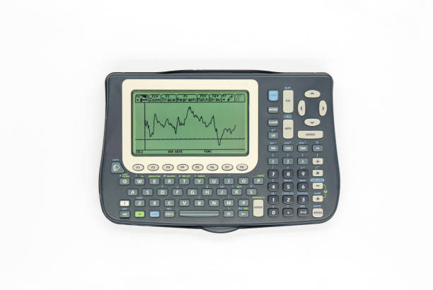 istock Advanced graphing calculator showing the graph on the screen 1804364658