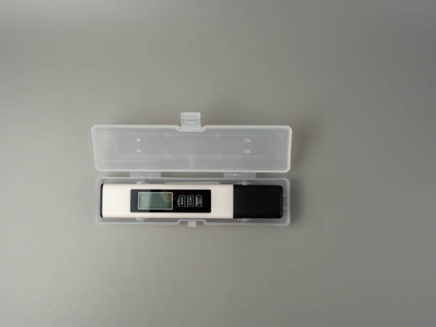 istock Water quality tester on a gray background. 1804364940