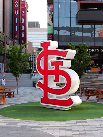 St. Louis, Missouri - June 21, 2023: Cardinals Ballpark Village in Downtown STL