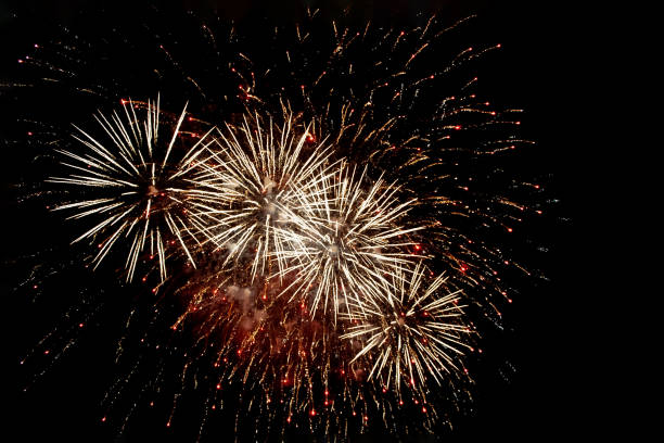 istock Sparks. fireworks on a black background. Festive Christmas lighting element for decoration. Isolated magical light effect. 1804380061