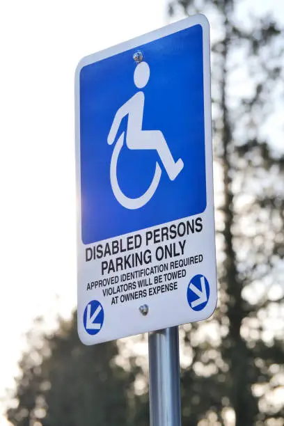 Disabled Persons parking sign found near Jericho Beach in Vancouver, British Columbia, Canada