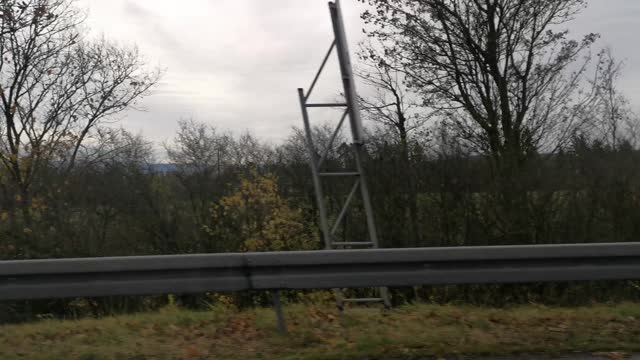 Video panorama Rottweil with new and modern tower while driving on the highway