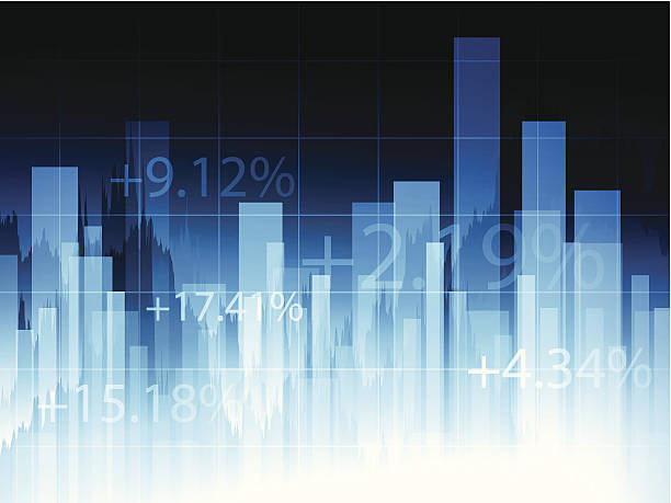 börse chart - nasdaq exchange rate moving up striped stock-grafiken, -clipart, -cartoons und -symbole