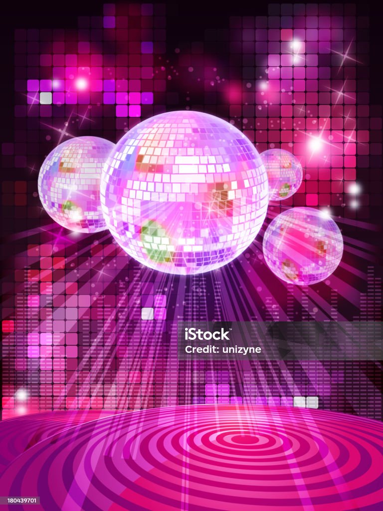 Shiny Glossy Stage With Disco Balls Stock Illustration - Download Image Now  - Disco Ball, Nightclub, Backgrounds - iStock