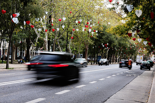 Decorations along Avenida da Liberdade, Lisbon, Portugal