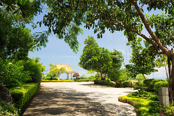 Chines garden on a sunny day stock photo