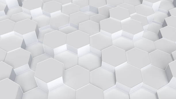 istock Abstract background from random white hexagons. Abstract honeycomb background. Lightweight, minimal, hex grid. 1804418670