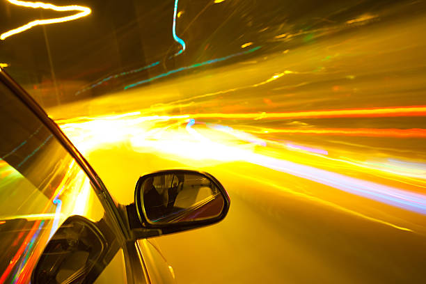 istock Night traffic,shoot from the window of rush car 180443173