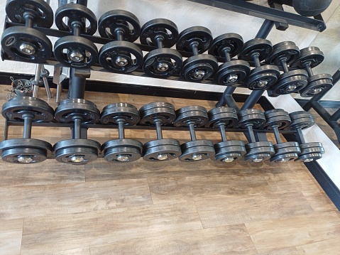 Dumbells in Gym