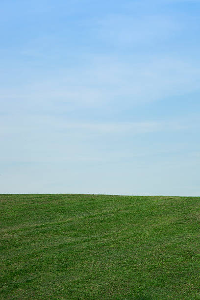 istock Beautiful grassy hill and blue sky 180443503