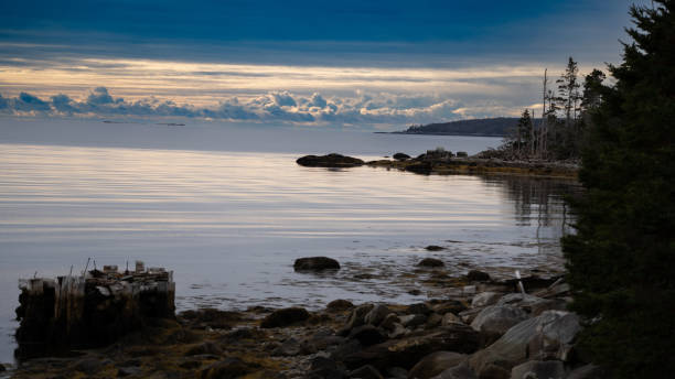 istock Beautiful calm ocean scene with clouds 1804435916