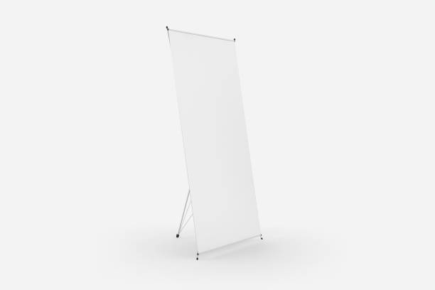 istock X Banner Rollup Mockup 3D Rendering Isolated White Background 1804442872