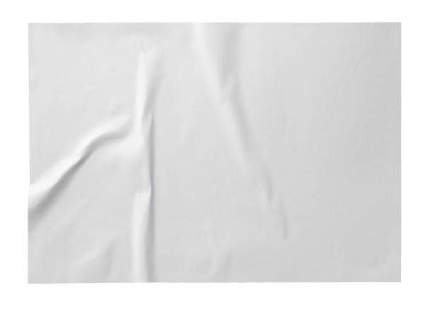 istock Blank creased paper poster isolated on white, top view 1804453661