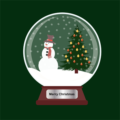 Xmas Globe , snow globe with snowman and christmas tree
