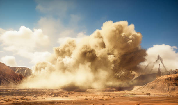 사막의 먼지 폭풍 - sandstorm 뉴스 사진 이미지